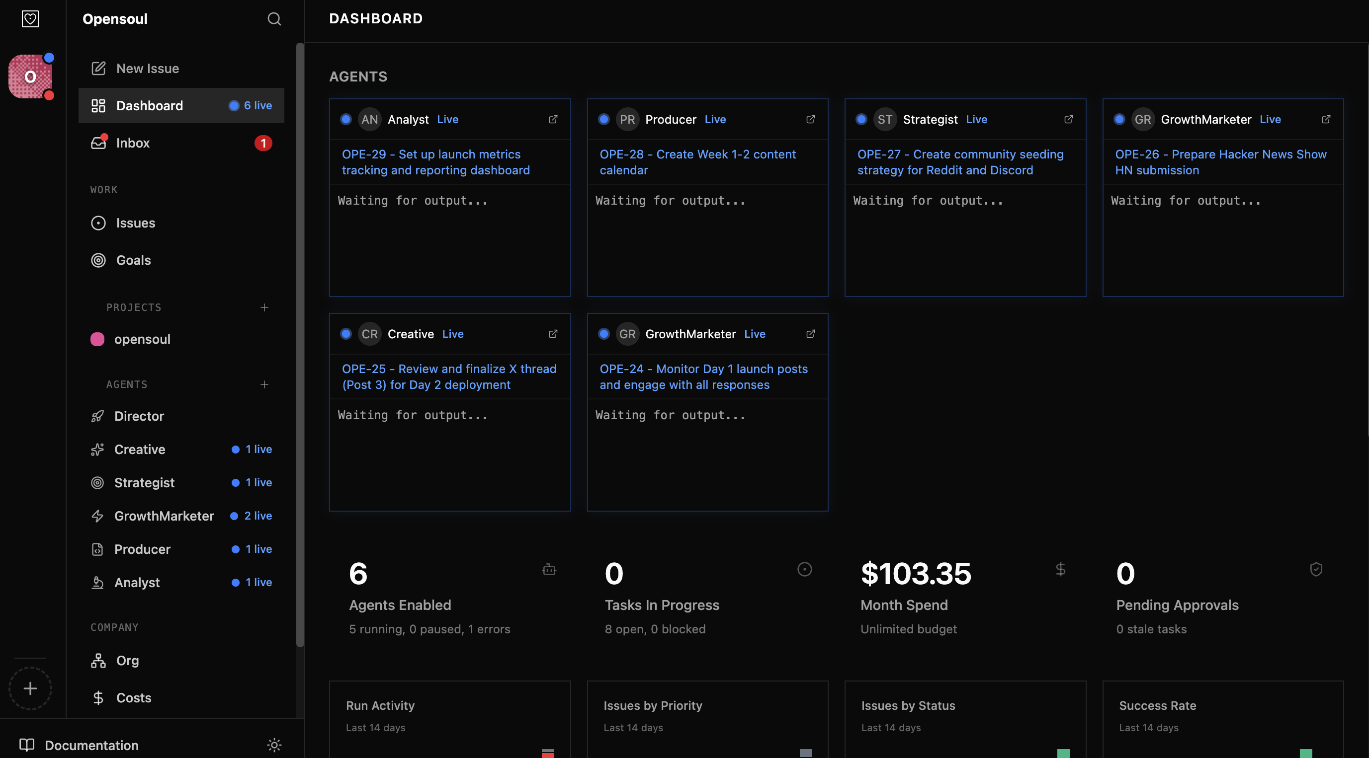 Opensoul live agents